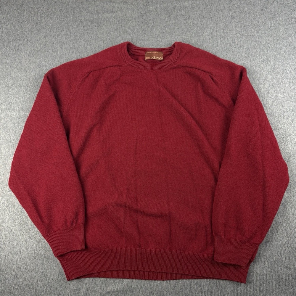 Marks Spencer Extra Fine Lambswool Sweater Mens Size XL Collezione Red Fall